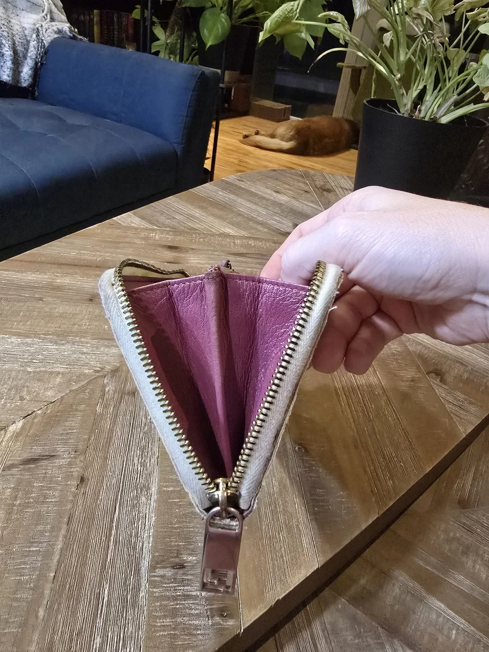 Fendi Vintage Rose Ladybug Metallic Purple Zip Wallet + CheckCheck COA